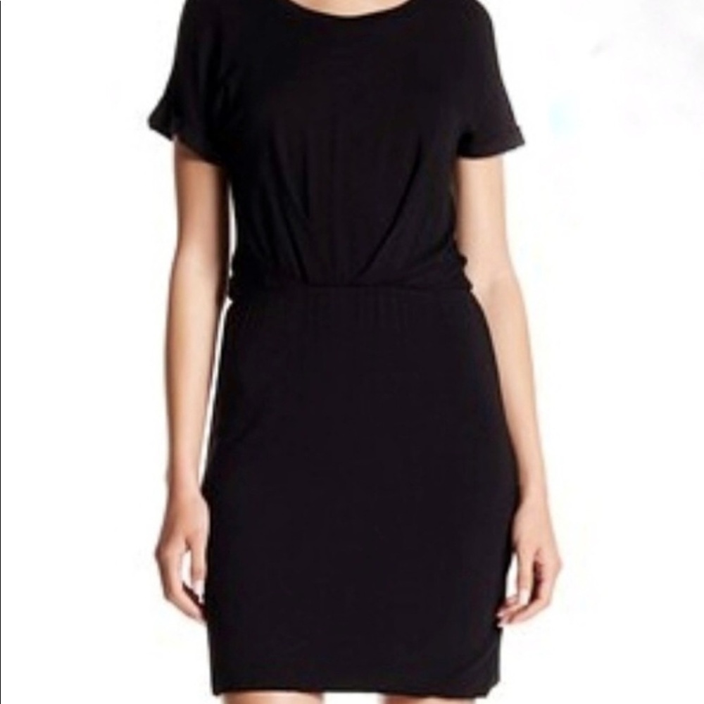 Bobeau Gathered Knit Black Dress - Picture 2 of 2
